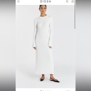 DISSH ADA OFF WHITE LONG SLEEVE MIDI